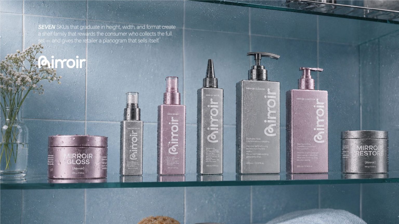MIRROIR haircare gift set concept.