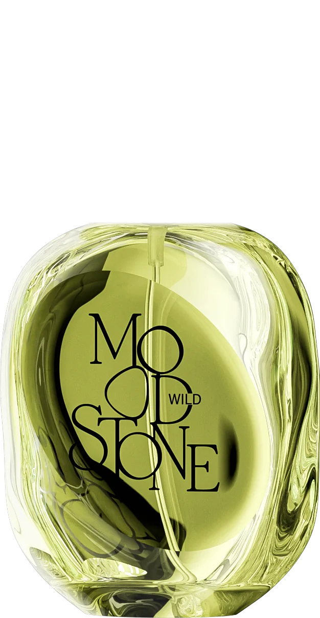 MOOD//STONE 50 ml glass bottle in WILD Crystal Green